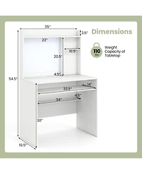 Sugift Compact Computer Desk with Hutch and Magnetic board