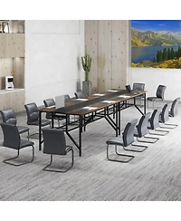 Sugift 71-Inch Rectangular Conference Table with Mesh Storage Shelf
