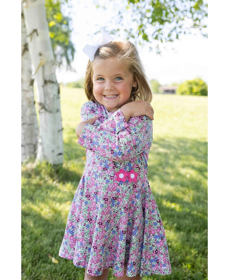 Florence Eiseman Toddler Girls (2T-4T) Floral Knit Dress with Flowers