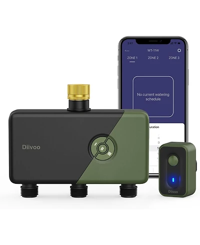 Tessan Brass 3-Zone WiFi Water Timer with App and Voice Control, 18 Irrigation Programs, Rain Delay and Mist Mode