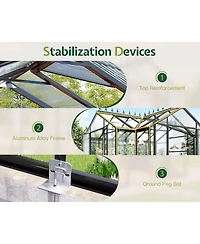 12 x 12 ft Aluminum Frame Polycarbonate Greenhouse, Walk-In Plant House with Door and Windows for Backyard Garden Patio, Black