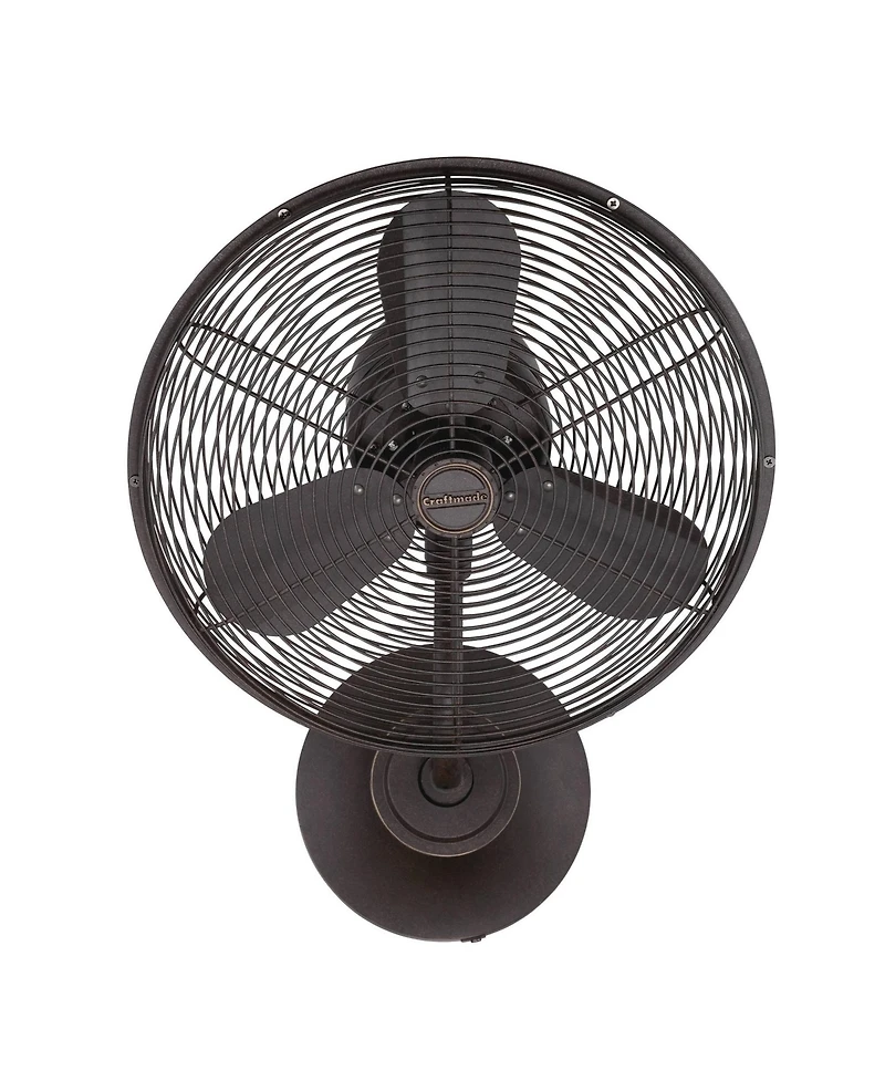 16" Craftmade Bellows I Aged Bronze Damp Rated Oscillating Wall Fan