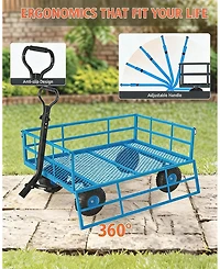 S/M/L/Xl Steel Garden Wheelbarrow, Heavy Duty Utility Cart with 500/900/1200/1400 lbs Capacity for Lawn Farm Garden, 7 Colors