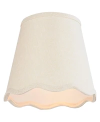 Springcrest Mylie Off-White Scallop Empire Lamp Shade 4x6x5.5 (Clip-On)