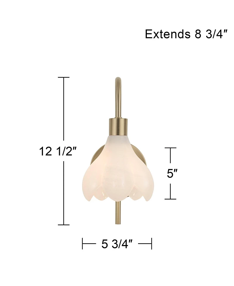 Possini Euro Design Possini Euro Magnolia 12 1/2" High Aged Brass Cloud Glass Wall Sconce