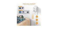 Tessan Wall Outlet Extender with 1 Usb C, 2 Usb A, 15W for Home, Office and Travel