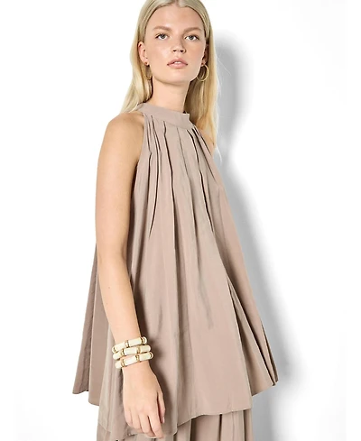 Apricot Women's Pleat Detail Tunic Top