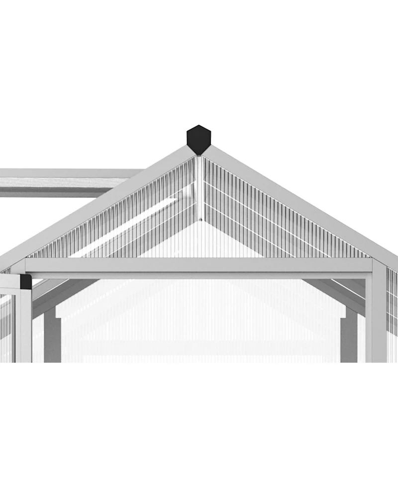 6 x Ft Walk-in Aluminum Greenhouse with Sections, Outdoor Garden Plant House for Backyard Patio and Balcony