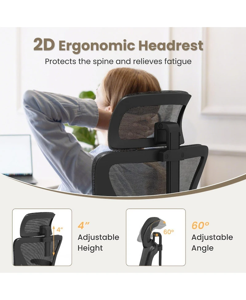 Sugift Ergonomic Mesh Office Chair with Adjustable Lumbar Support