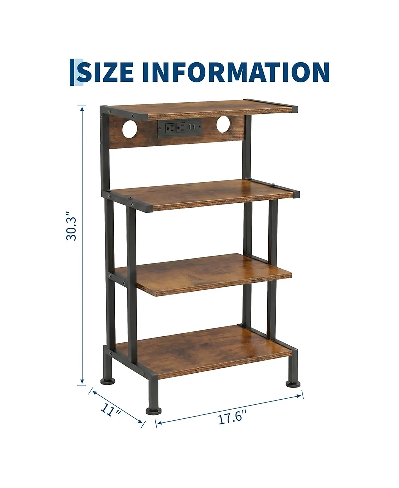 Gaomon 4-Tier Gaming Console Stand with Shelves, Heavy Duty Video Game Organizer, Media Storage Rack for Living Room Bedroom Game Room