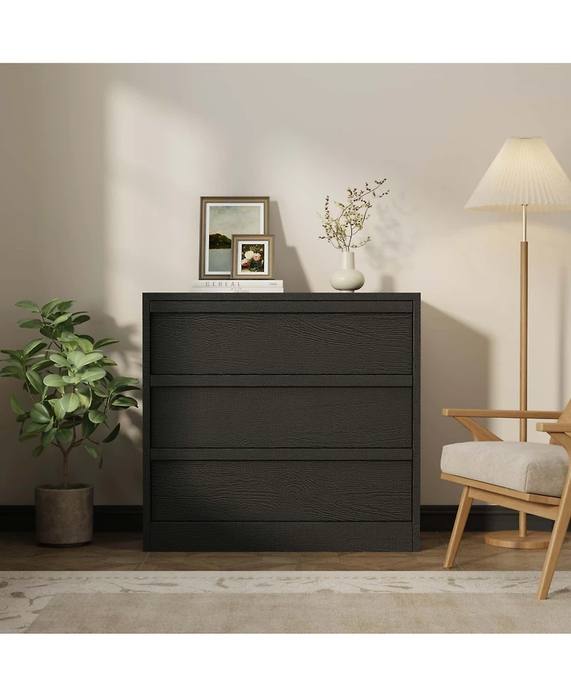 gaomon 3 Drawer Dresser for Bedroom, 30.5" Tall Wooden Storage Chest with Deep Drawers for Closet, Living Room