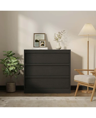 gaomon 3 Drawer Dresser for Bedroom, 30.5" Tall Wooden Storage Chest with Deep Drawers for Closet, Living Room