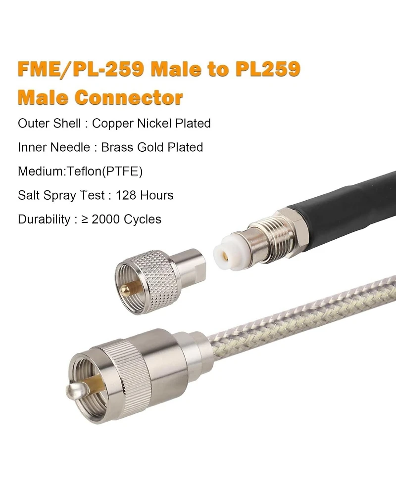 Lofree RG8X Double-Shielded Flexible Coaxial Cable 10 ft.