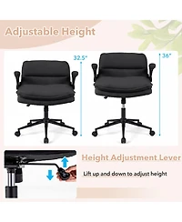 Sugift Criss Cross Office Chair on Wheels with Flip-Up Arms