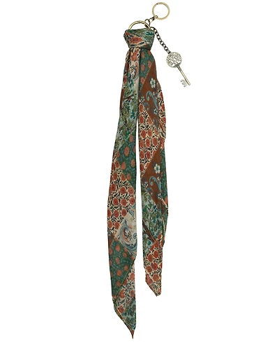 Patricia Nash Square Scarf with Key Hang Off Nordic Patchwork Bag Charm