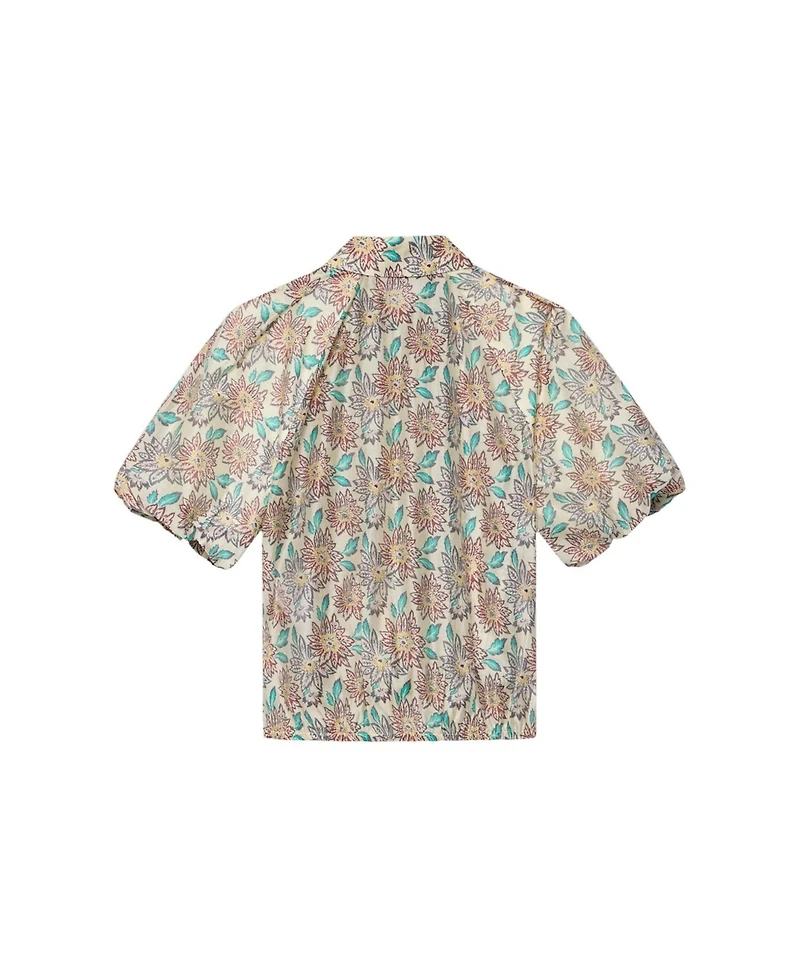 Mint Velvet Women's Floral-Print Puff-Sleeve Shirt