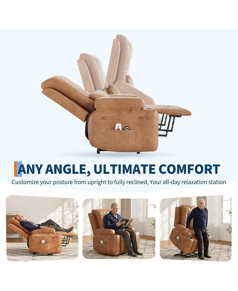 gaomon Power Lift Electric Recliner Sifa Chair, Heat and Massage for Elderly, Living Room