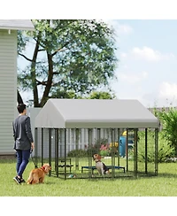 Ruie Outdoor Dog Kennel with Roof and Heavy Duty Welded Wire Run