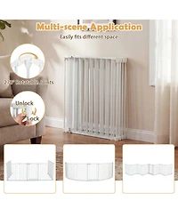Sugift 8-Panel Extra Wide Pet Safety Gate with Auto-Close Door