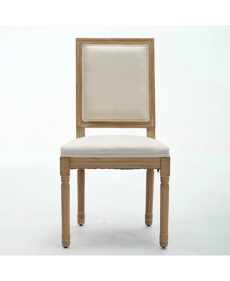 Flynama Set of 2 French Louis Solid Wood Dining Chairs, Carved Frame Rattan Back 300 Lbs Capacity