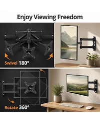 Lofree Full-Motion Heavy-Gauge Steel Tv Wall Mount, Fits 13"-32" Flat and Curved TVs