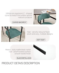 Flynama Modern Boucle Dining Chairs Set of 2, Mid-Century Upholstered Side Chairs with Metal Legs