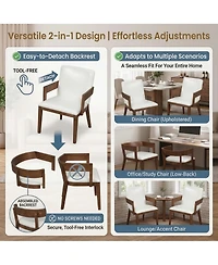 Flynama Set of 2 Modern Dining Chairs, Hardwood Frame with Glossy Pu Leather Upholstery