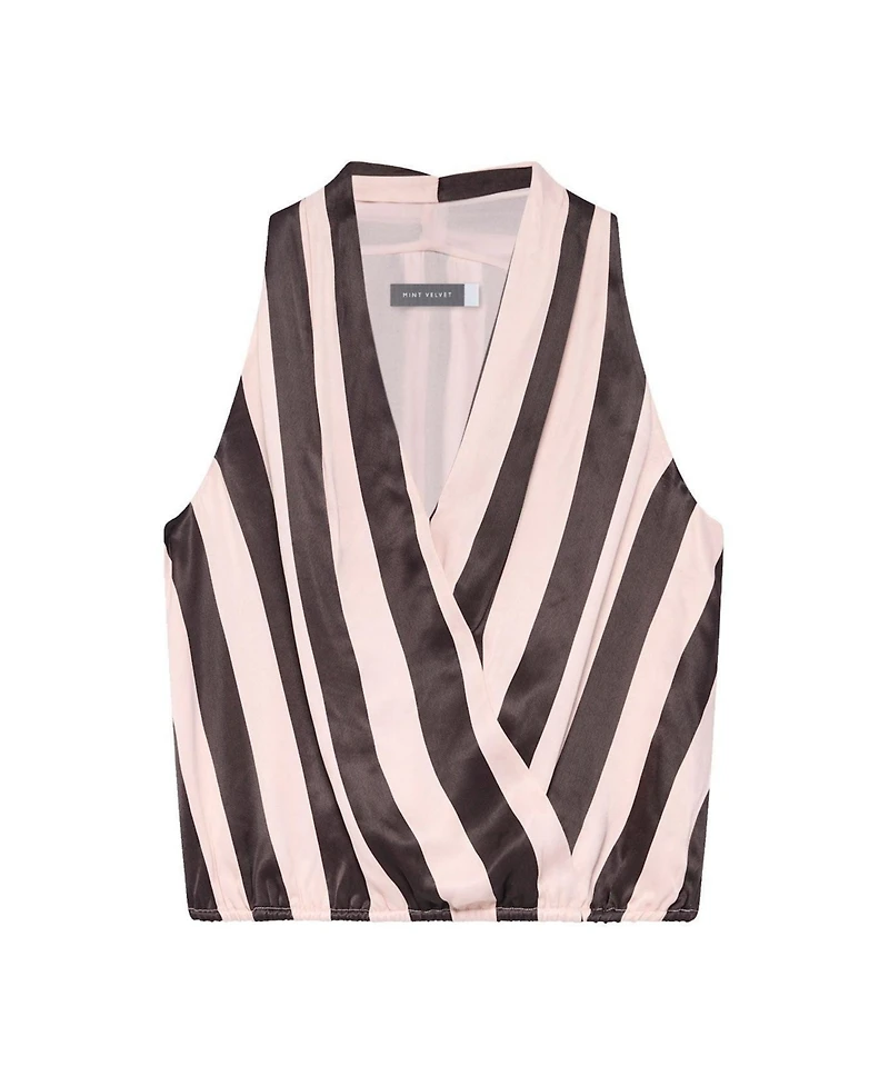 Mint Velvet Women's Striped Halter Wrap Top