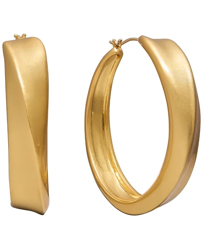 Donna Karan New York Gold-Plated Twisted Hoop Earrings