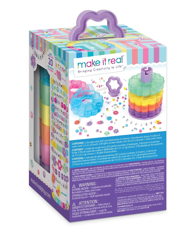 Make It Real Flower Tower Bead Storage, Ages 8+