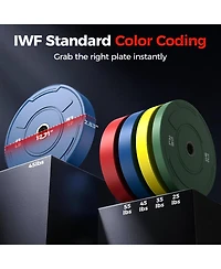 Fed Fitness Bumper Plate Set 2 Inch Olympic Weight Plates Pair Tested Rubber Plates Steel Insert for Barbell Home Gym