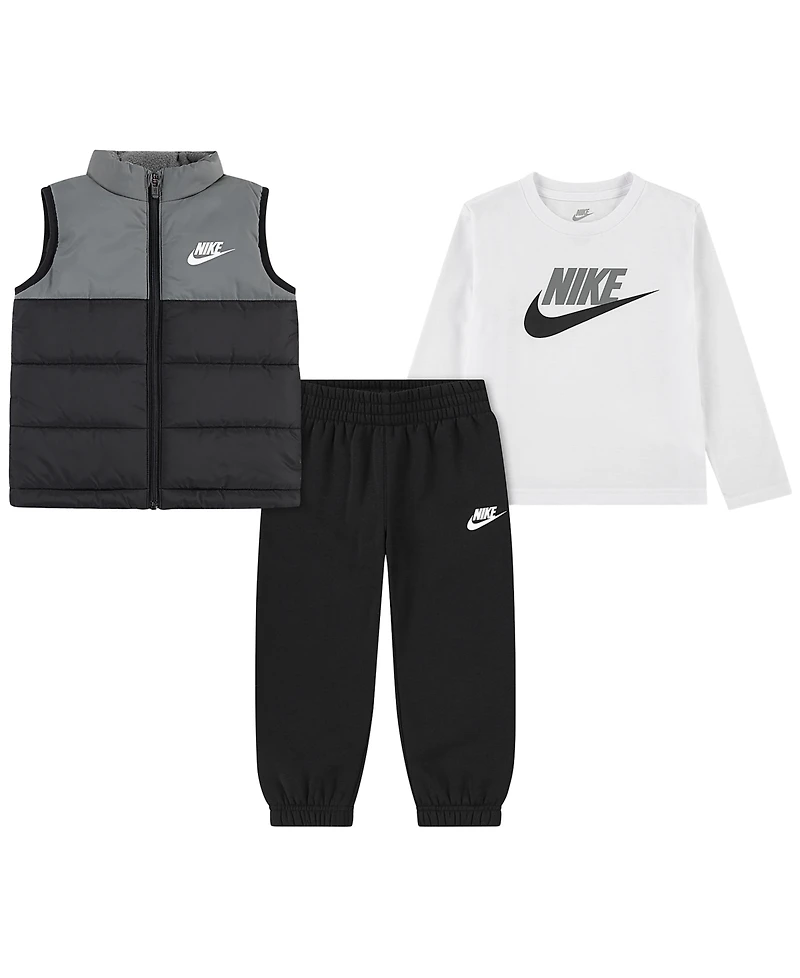 Nike Boys Toddler 2T-4T 3-Piece Crewneck T-Shirt, Vest and Pants Set
