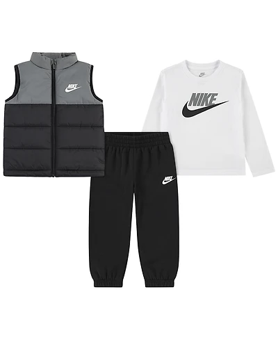 Nike Boys Toddler 2T-4T 3-Piece Crewneck T-Shirt, Vest and Pants Set