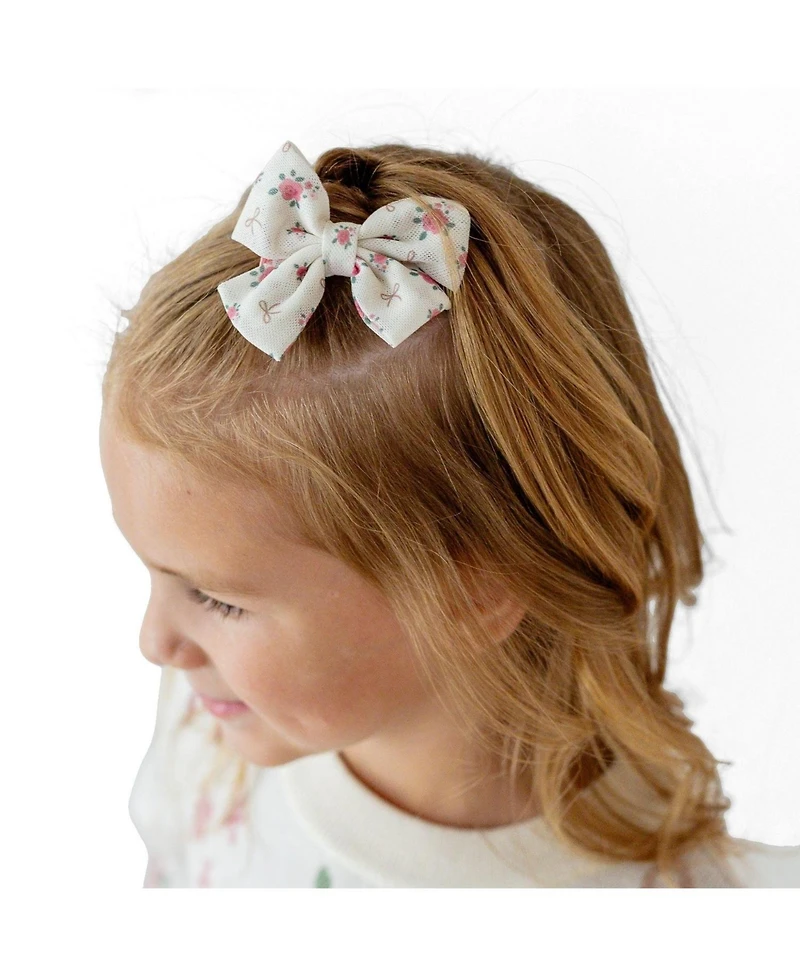 Sweet Wink Little and Big Girls Coquette Rose Tulle Bow Clip Set