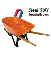 Streamdale Furniture Steel Tray Two-Wheel Garden Barrow with 15" Pneumatic Wheel