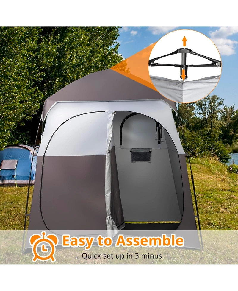 Piscifun Pop Up 2 Room Shower Tent Portable Changing Camping Shelter With Carrying Bag Easy Setup