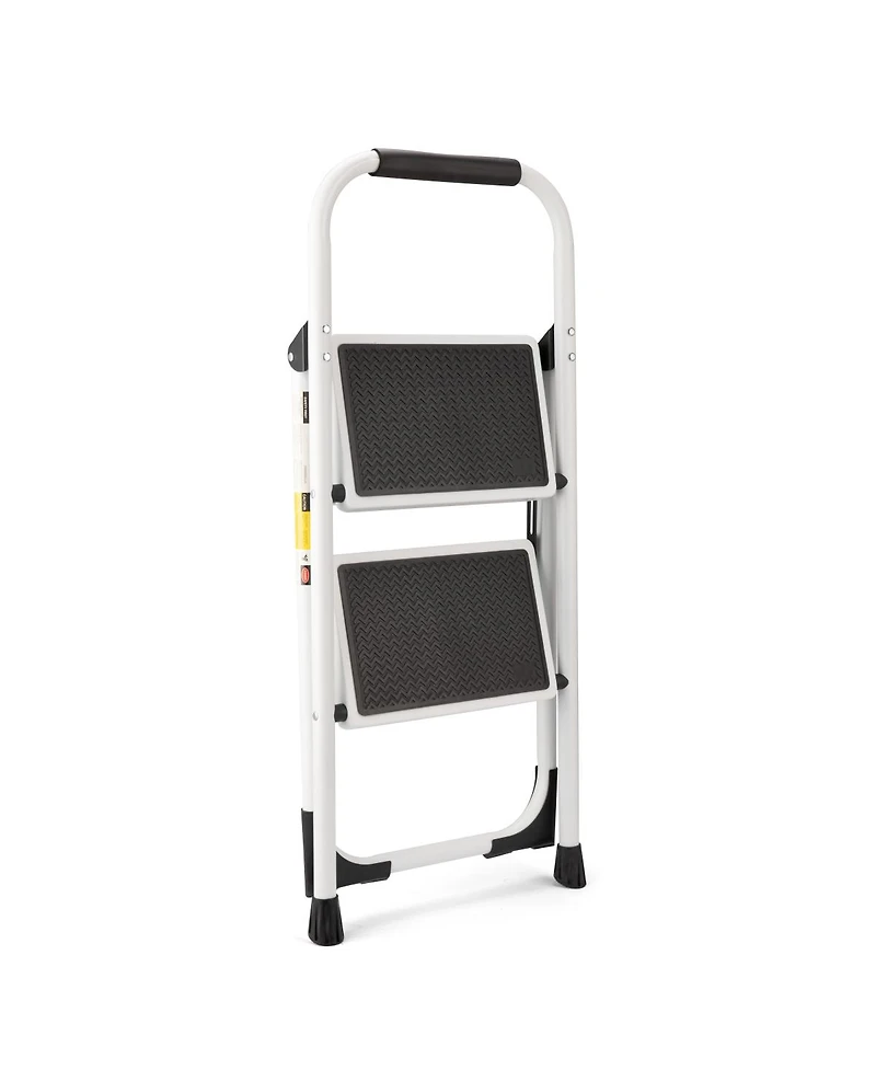 Streamdale Furniture 2 Step Folding Ladder Stool with Handrails, 330LBS