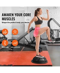 Vevor 23" Half Exercise Ball Trainer Yoga Balance Stability Ball Resistance Band