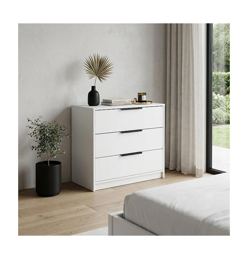 HomeRoots 28" Three Drawer Standard Chest