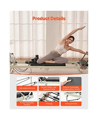 Vevor Foldable Pilates Reformer Pilates Machine Home Gym Equipment with Resistance