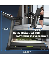 Sevorley Foldable Treadmill with Incline, 2.5HP Quiet Motor, Lcd Display, 12 Programs, 330 lb Capacity