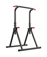 Sevorley Foldable Power Tower Dip Station with Pull Up Bar, 6-Level Height Adjustable, 440 lb Capacity