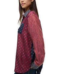 Tommy Hilfiger Women's American Icons Patchwork Long-Sleeve Shirt