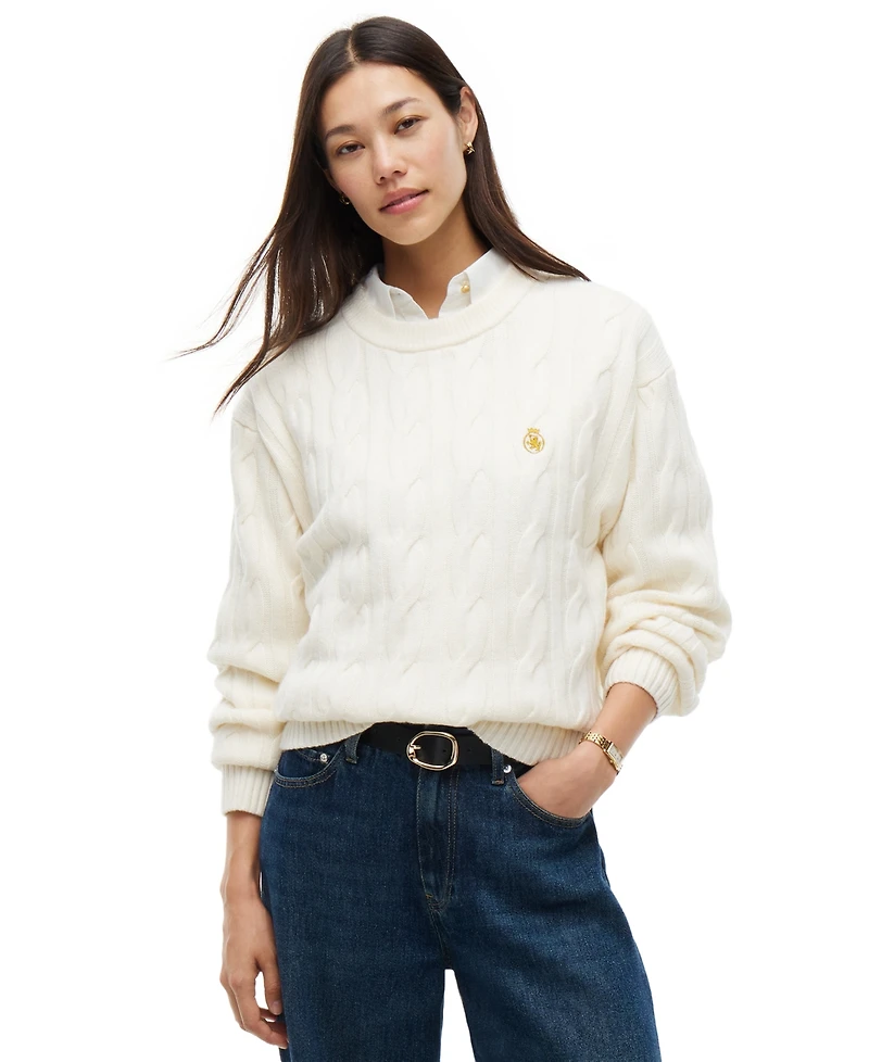 Tommy Hilfiger Women's American Icons Cable-Knit Crewneck Sweater