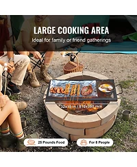 Vevor 32" Rectangle Cooking Grate Fire Pit Grill Grate X-Marks Heavy-Duty Steel