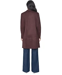 Tommy Hilfiger Women's Scuba Suede Topper Open-Front Faux Jacket