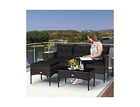 Boyel Living 3 Pieces Patio Furniture Sectional Set with 5 Cozy Cushions