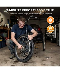 Yescom 20" x 2.125" Heavy-Duty Mountain Tread Tricycle and Unicycle Tire and Tube Set, 3-Pack