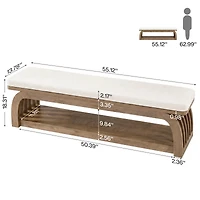 Tribesigns Solid Wood Dining Bench,Kitchen Bench with Rubberwood Legs