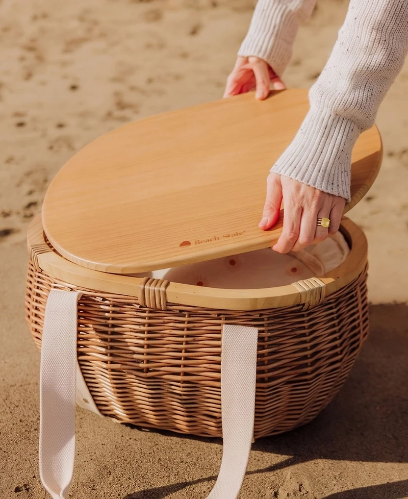 Picnic Time Castaway Insulated Cooler Picnic Basket, 17.5"x 13"